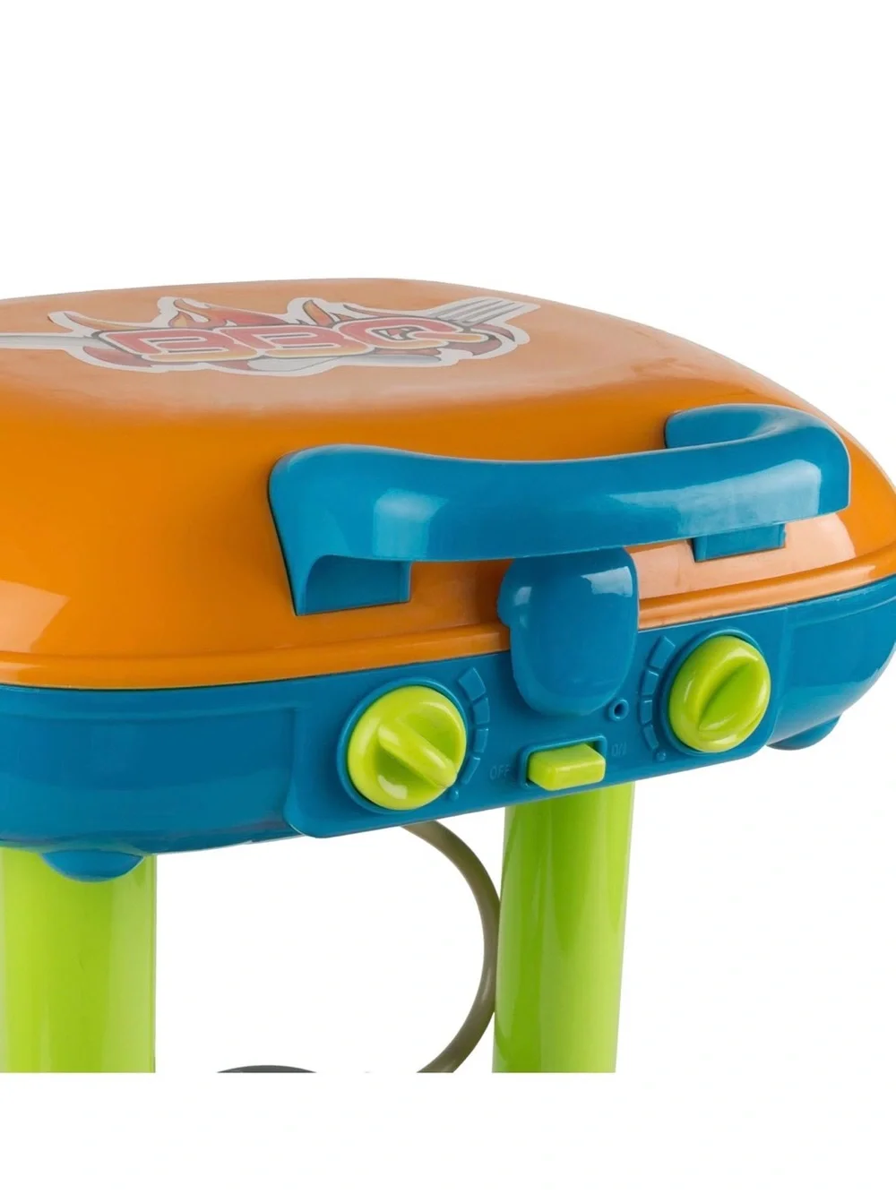 Kids BBQ Toy Kitchen Set Pretend Play Grill with Flame-Like Lights and food